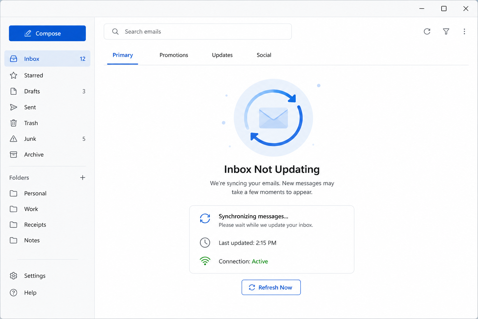 Inbox Not Updating
