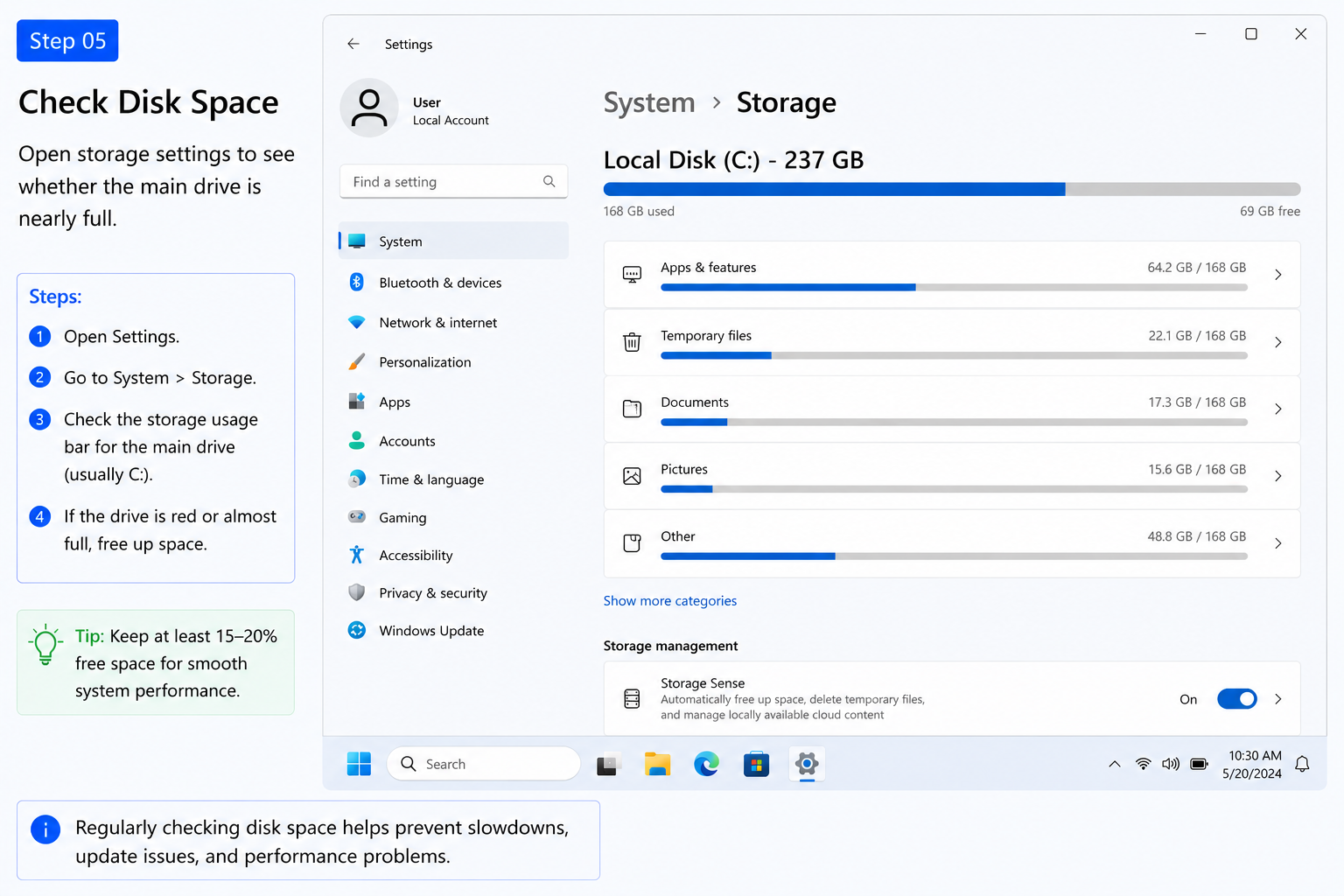 Check Disk Space